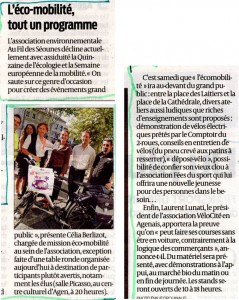 15 Septembre : L'éco-mobilité tout un programme