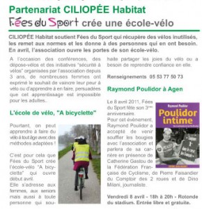 Lettre n°30 de CILIOPEE